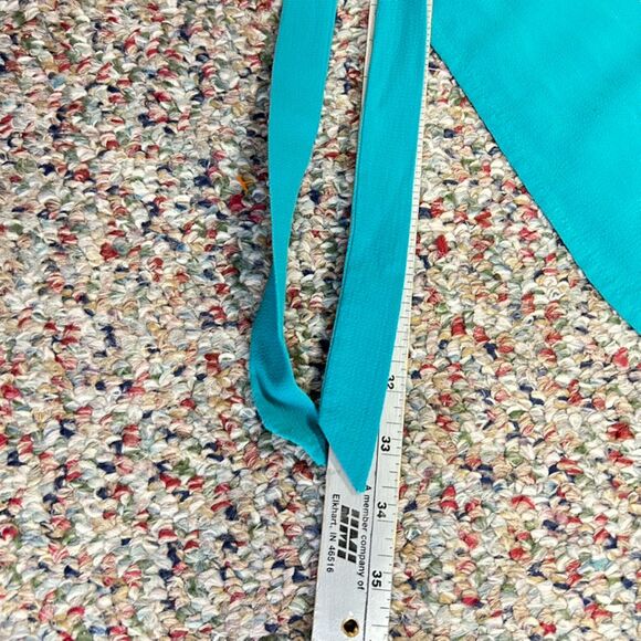 Eileen Fisher Jade Green-Blue Keyhole Halter-Style Belted Midi Dress Size XXS - Picture 12 of 12